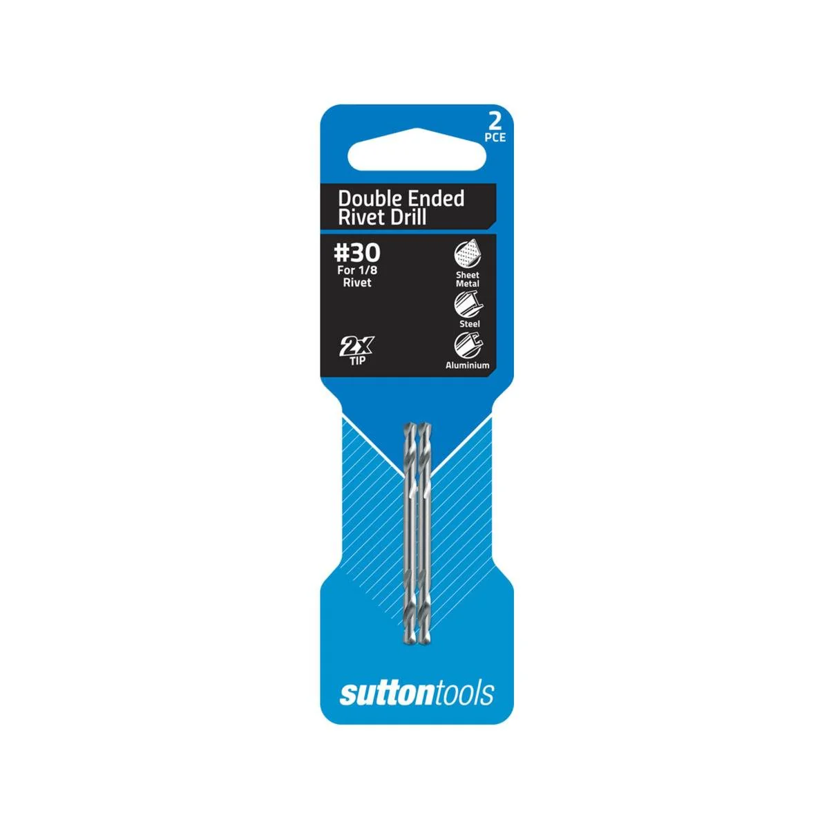 Sutton Tools No 30 Rivet Drill Bit 2 Pack Steel 135˚ Self Centering