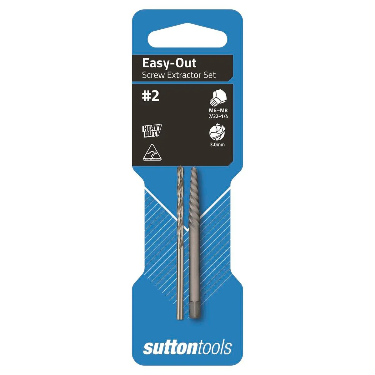 Sutton Tools No2 Easy Out Extractor Screw Set - Steel - 45mm - Durable
