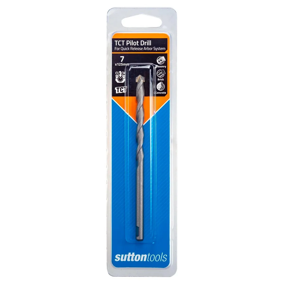 Sutton Tools Quick Release Holesaw Tct Pilot Drill 7 x 125mm Blue
