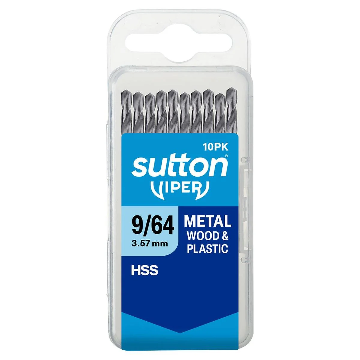 Sutton Tools Viper Drill Bit - 9/64" - 10 Pack - M2 HSS - Bright Finish