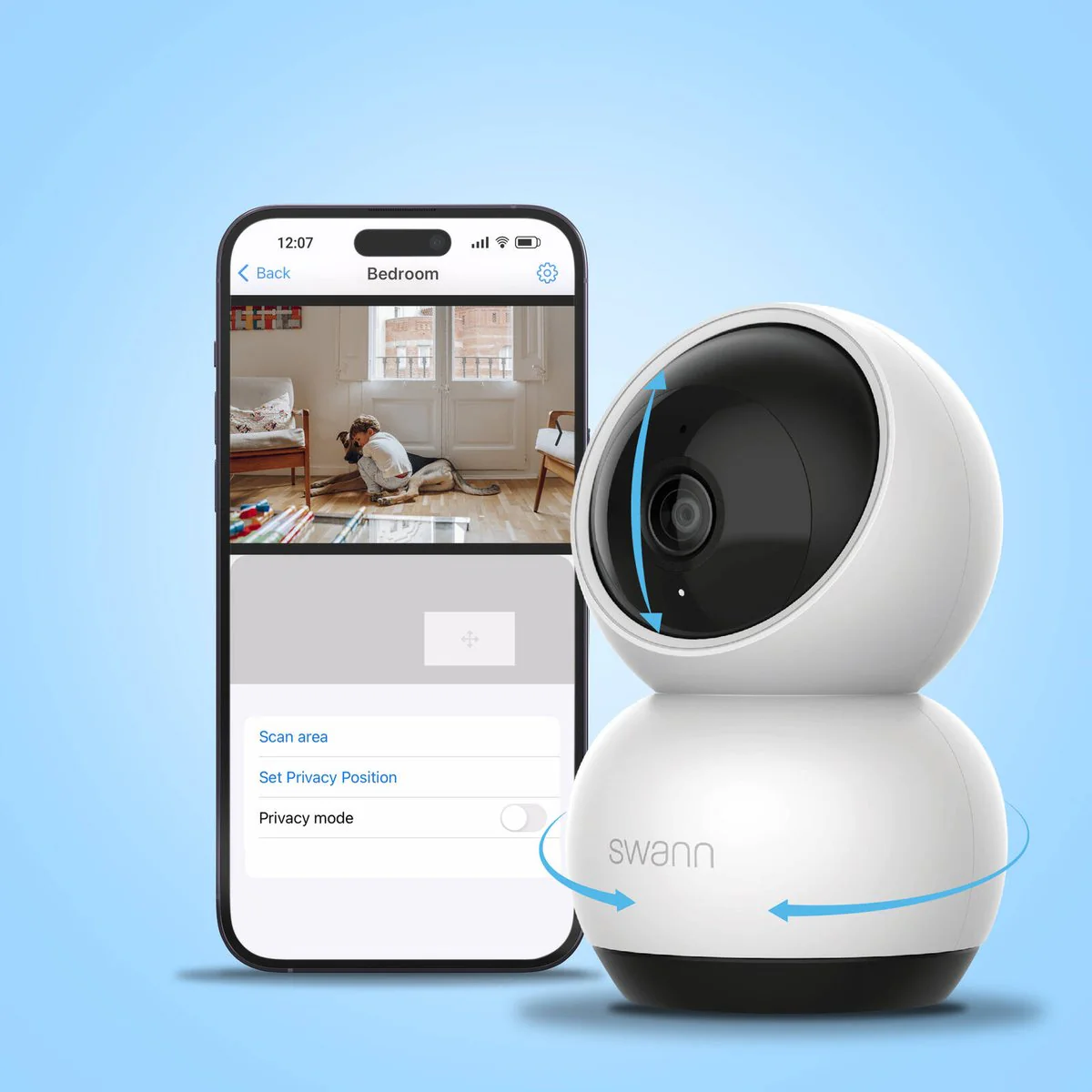 Swann Evo 2K Indoor Pan Tilt Camera - 355° Pan - Night Vision - Two-Way Audio - Image 3