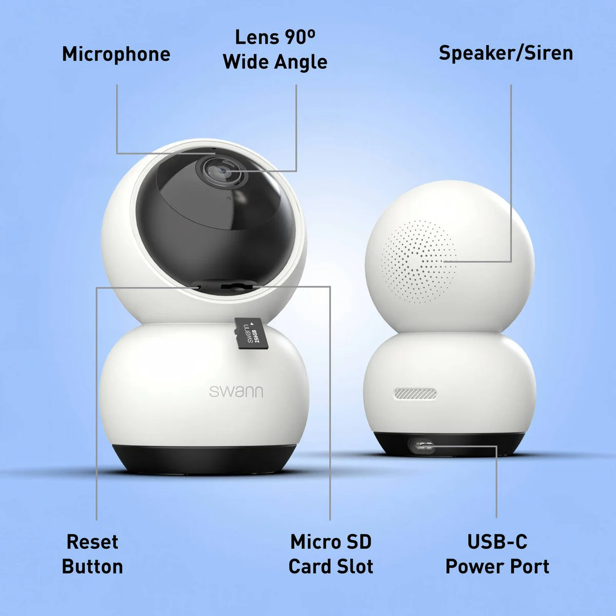 Swann Evo 2K Indoor Pan Tilt Camera - 355° Pan - Night Vision - Two-Way Audio - Image 4