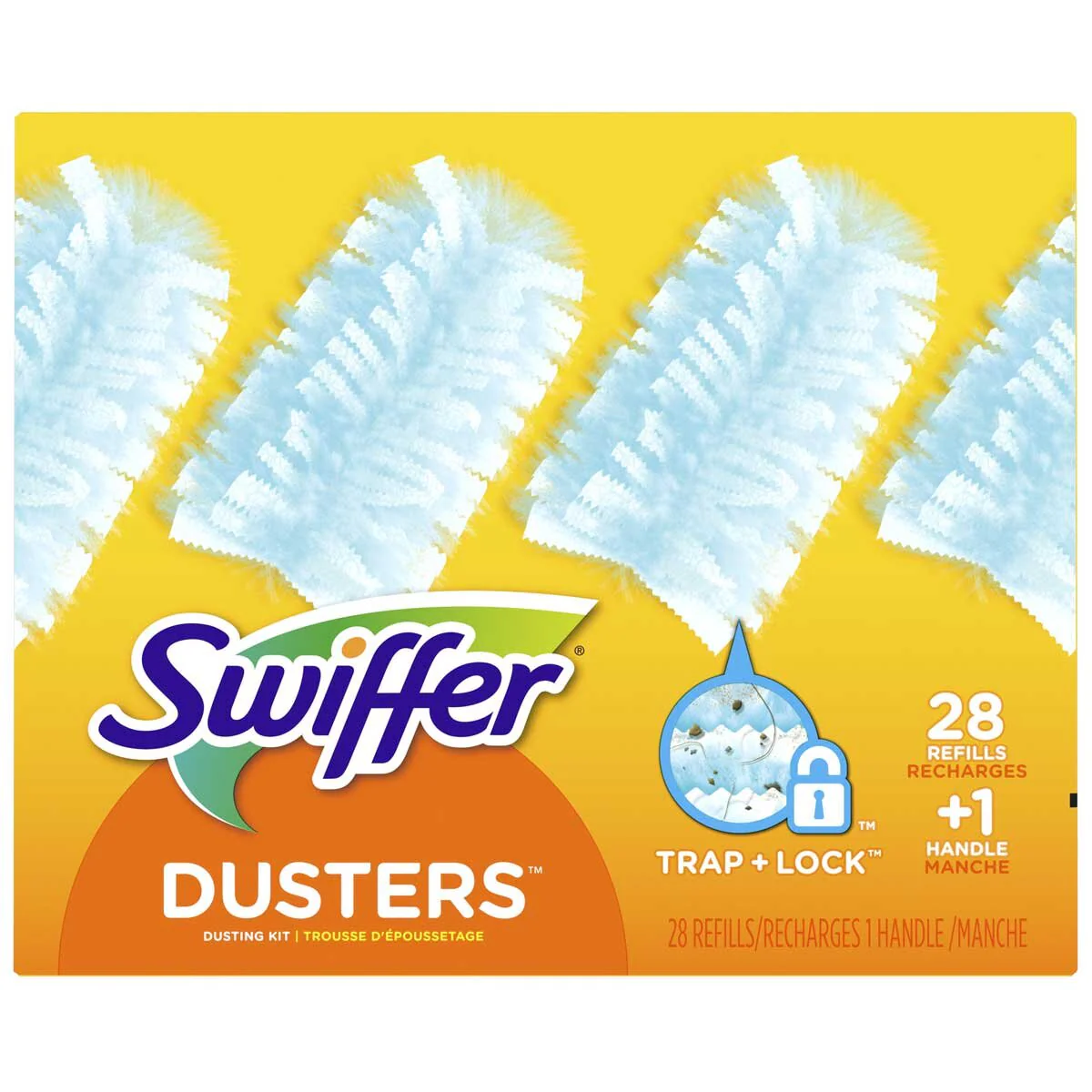 Swiffer Duster 180 Starter Kit 1 Handle and 28 Refills Compact Multi-Surface Dusting