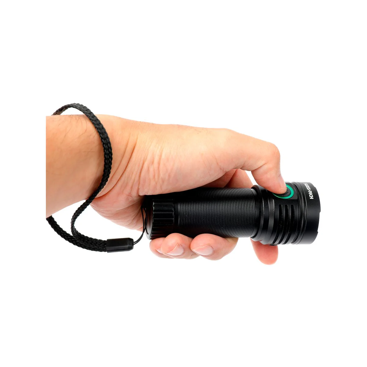 Swiss Tech 3500lm Rechargeable Compact Turbo Flashlight - 102mm x 41mm - Aluminium - 220m Beam Distance - Image 3