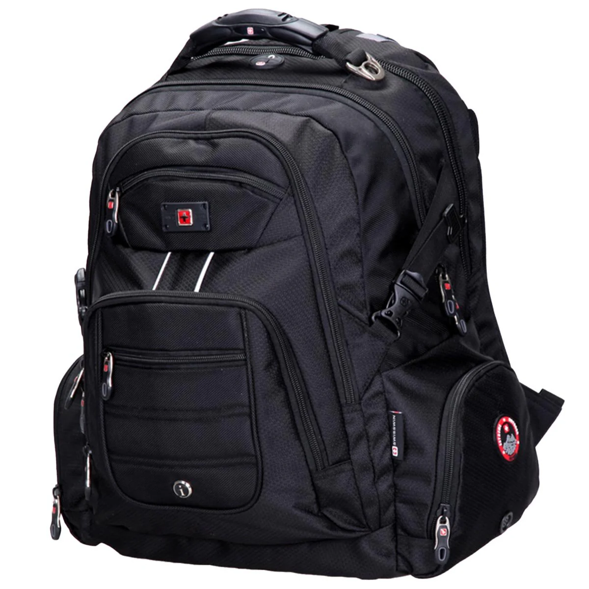 SWISSWIN Laptop Backpack SW9801 Black Capacity 37 Litre Weather Resistant - Image 2