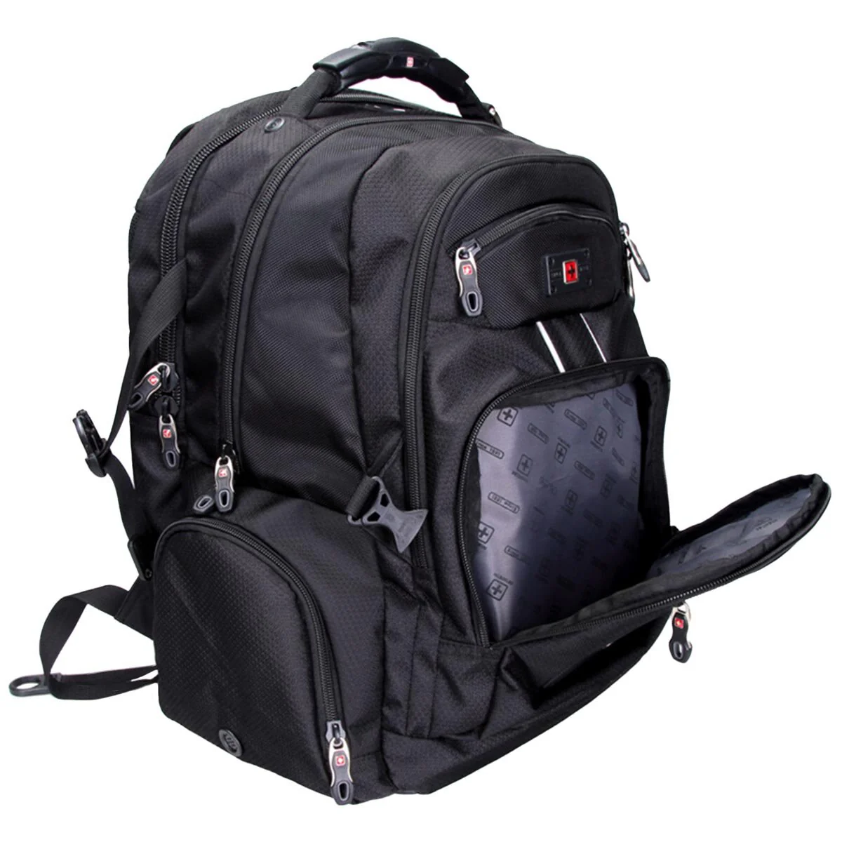 SWISSWIN Laptop Backpack SW9801 Black Capacity 37 Litre Weather Resistant - Image 3