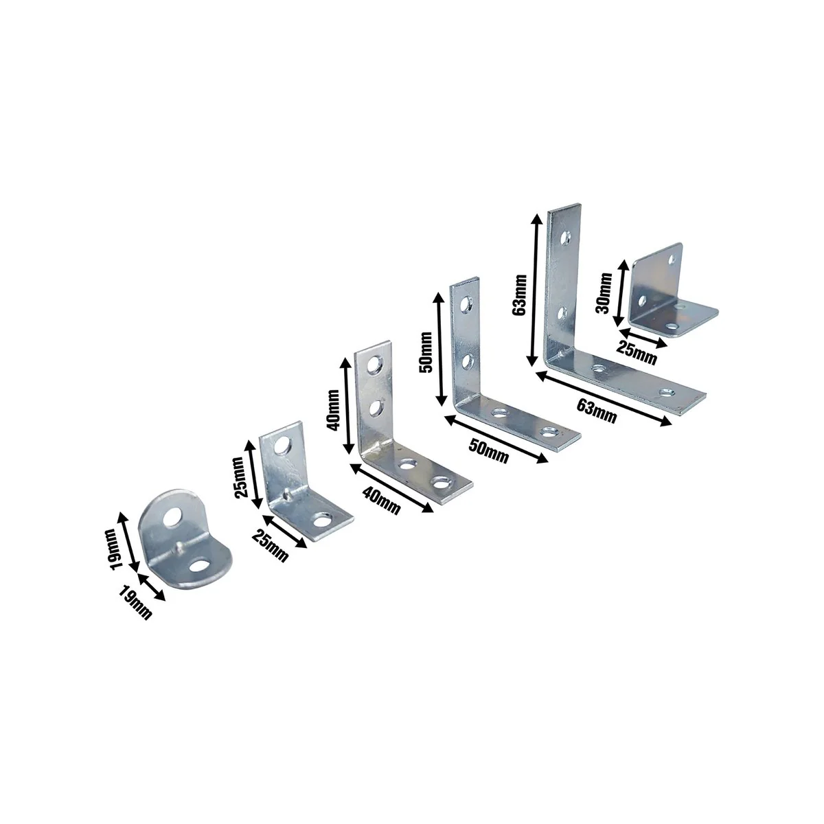 Syneco Angle Bracket Multi Pack - 38 Pieces - Rust-Resistant Steel - 135mm x 190mm x 30mm - Image 3
