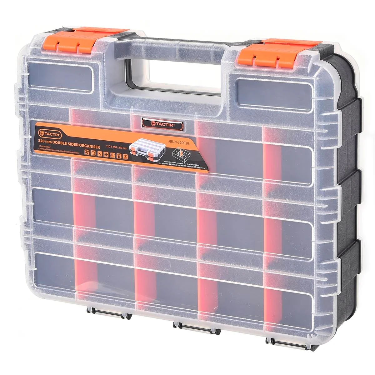 Tactix Storage Box Organiser - 320mm - Polypropylene - Double Sided