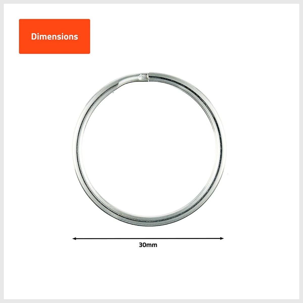 Taskmaster 30mm Key Ring - 100 Pack - Durable Steel - Easy Key Organisation - Image 3