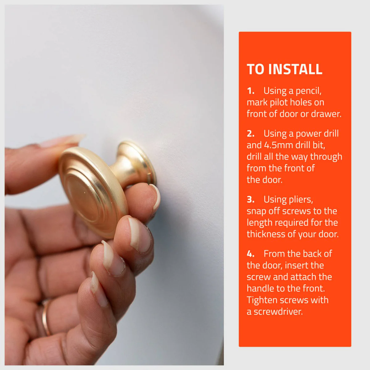 Taskmaster 34mm Brushed Brass Round Cabinet Knobs 4 Pack - Easy Install - Antique Design - Image 5