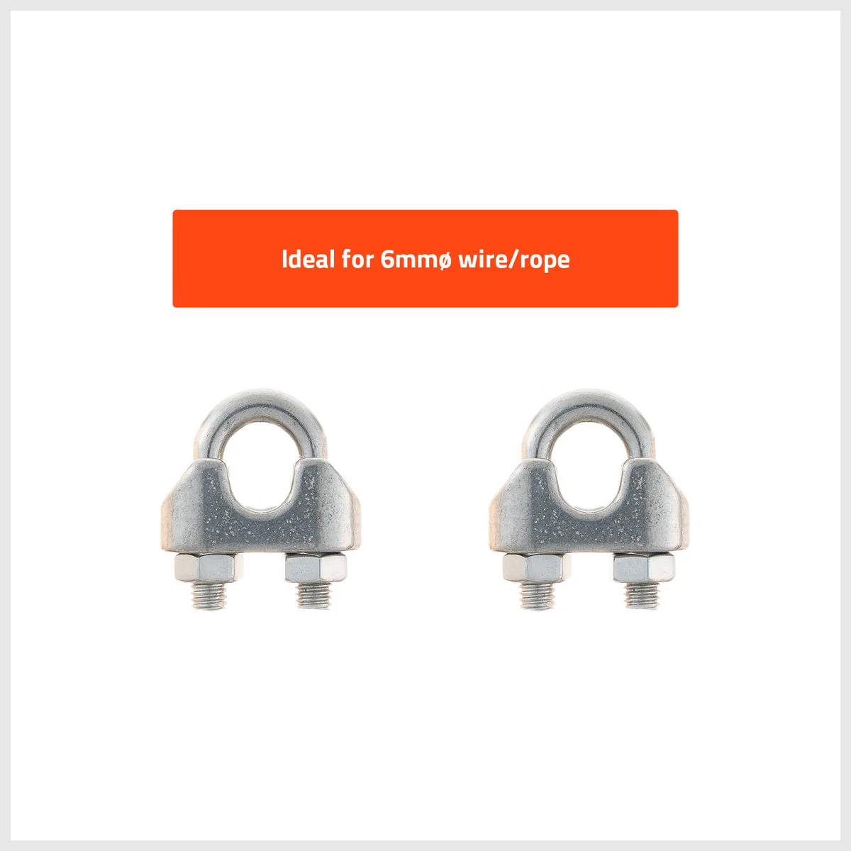 Taskmaster 6mm 316 Stainless Steel Wire Rope Grips 2 Pack - Durable - Anti-Corrosive - Image 2
