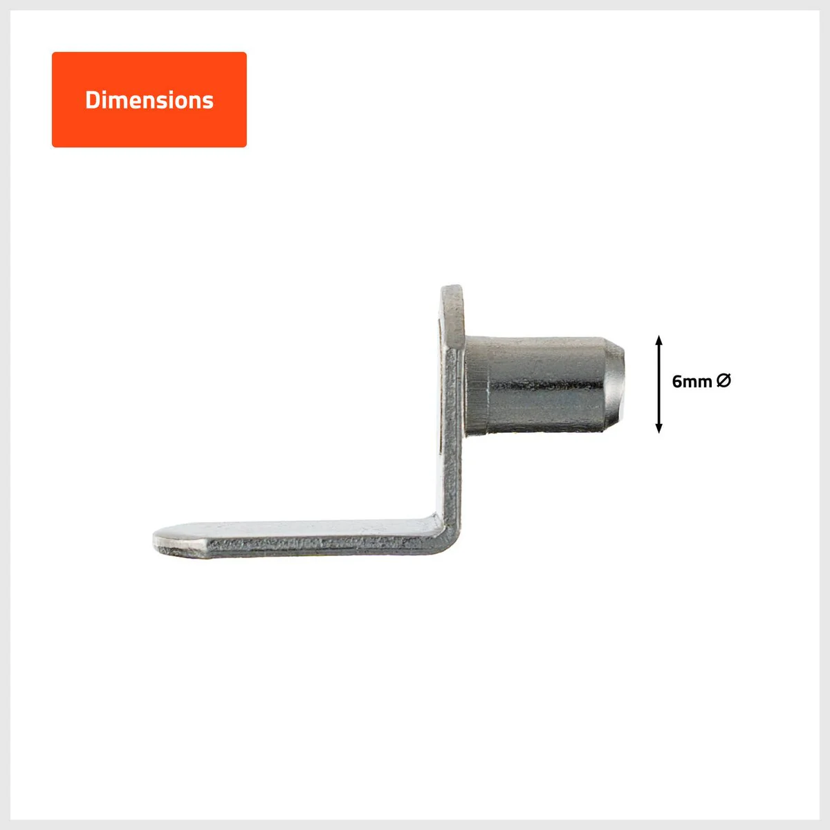 Taskmaster 6mm Pin Nickel Plated Metal Shelf Supports 12 Pack - Durable Support - Image 2