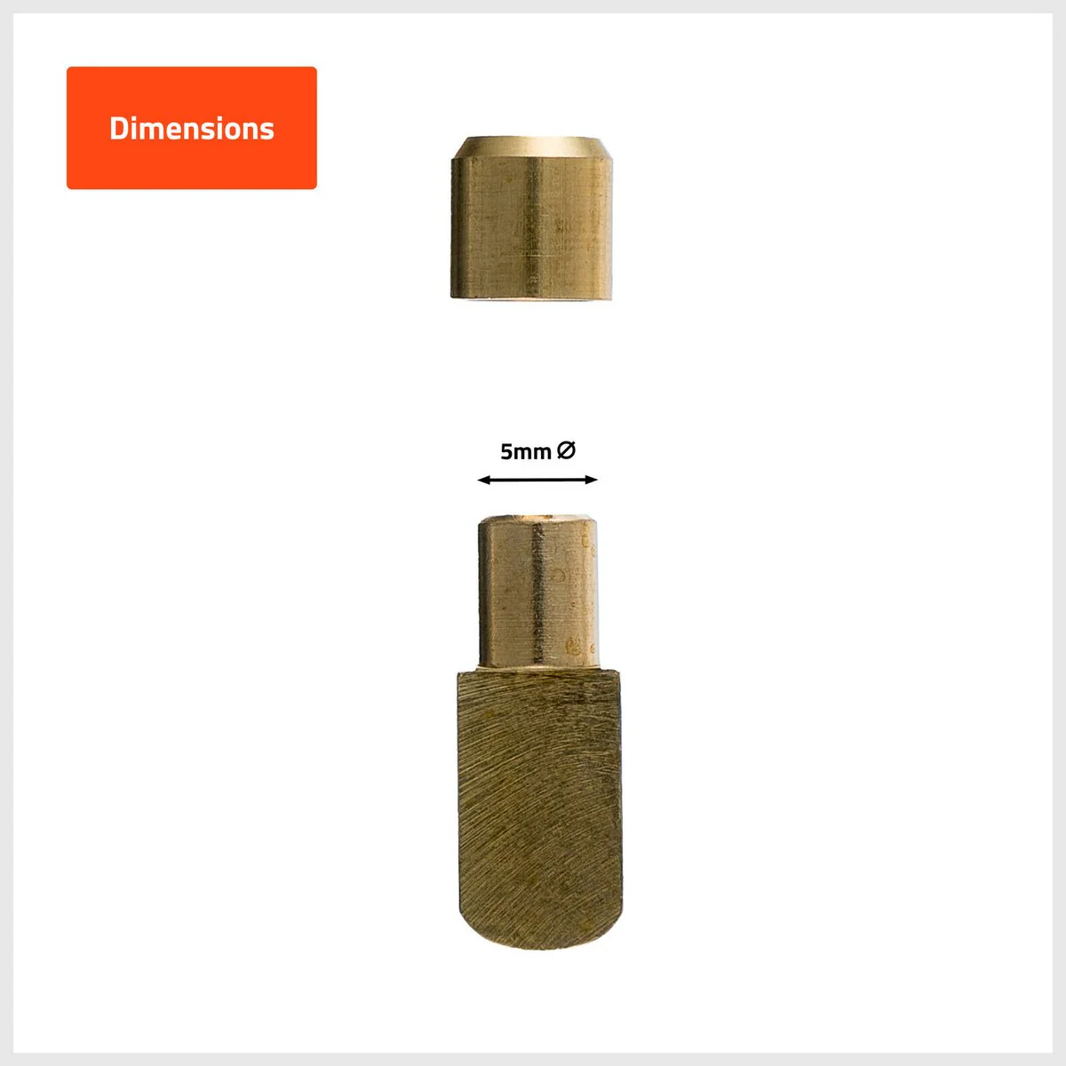 Taskmaster 8mm Brass Metal Pin Shelf Support and Socket 12 Pack - Durable - Easy Installation - Image 2