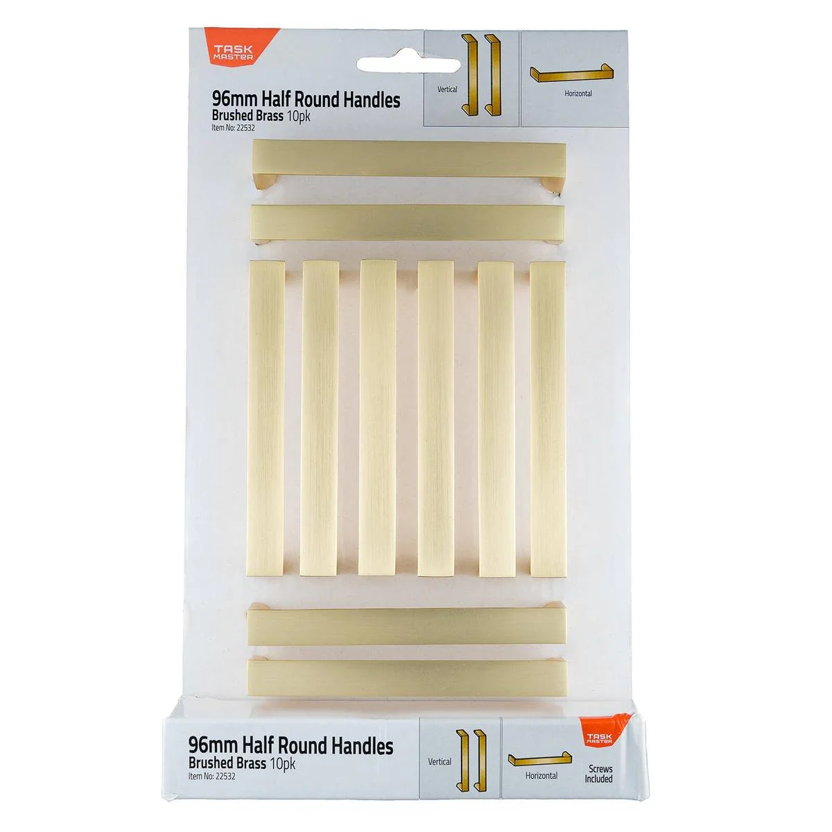 Taskmaster 96mm Brushed Brass Round Handle 10 Pack - Easy Installation