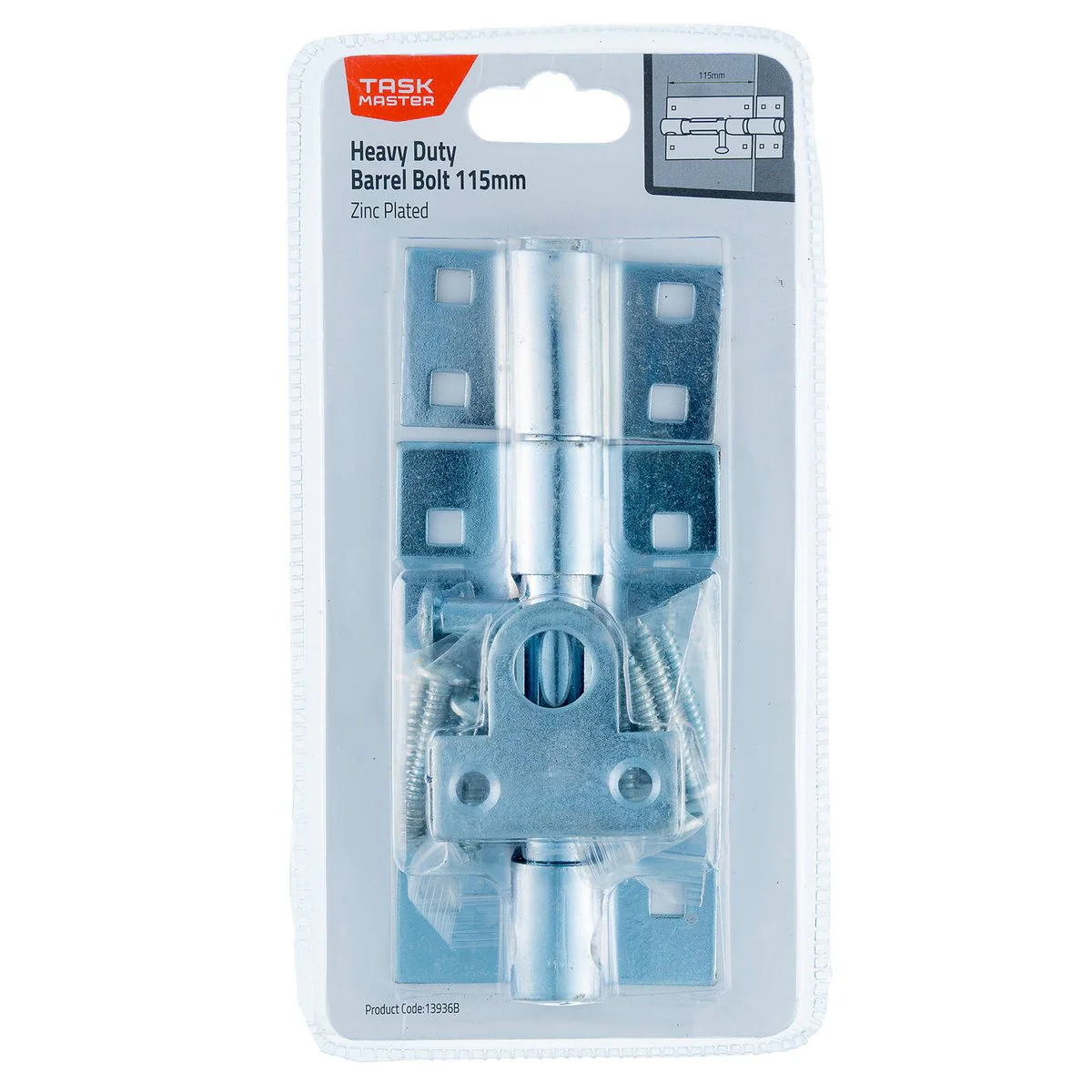 Taskmaster Heavy Duty Barrel Bolt 115mm - Zinc - 1 Pack