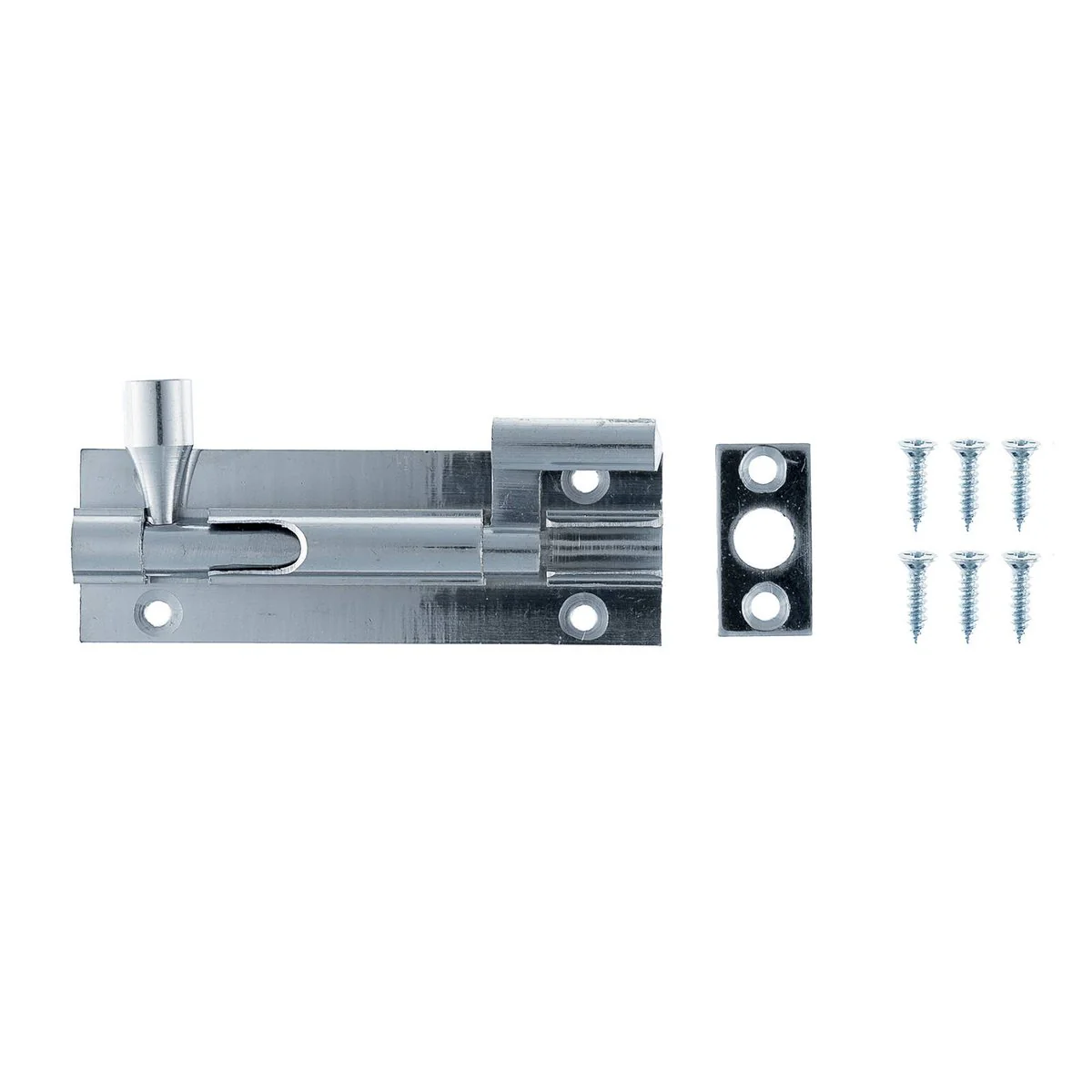 Taskmaster Chrome Plated Offset Necked Barrel Bolt 75mm - Solid Brass - Image 2