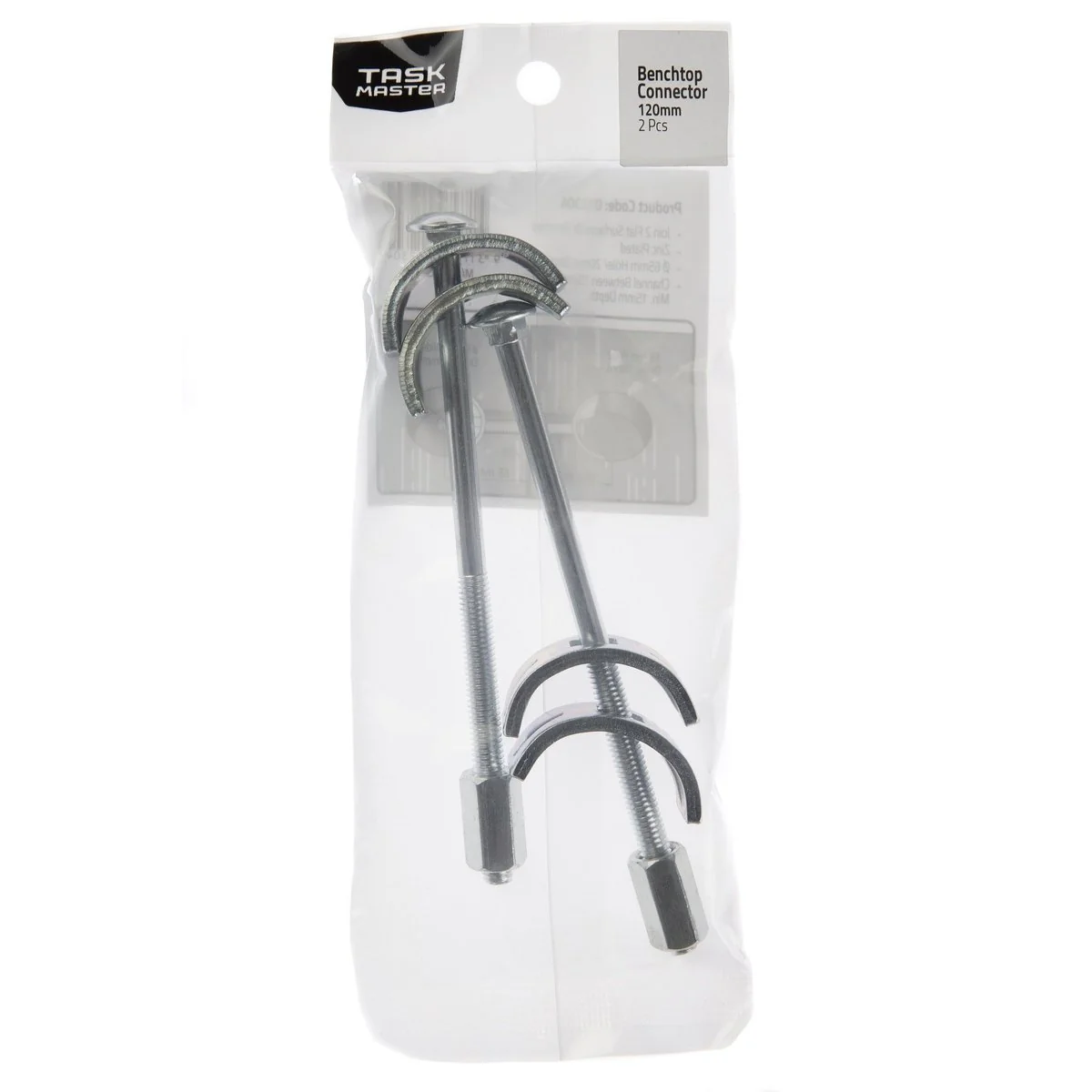 Taskmaster Bench Top Connector - 120mm - Zinc - Durable - Pack of 2