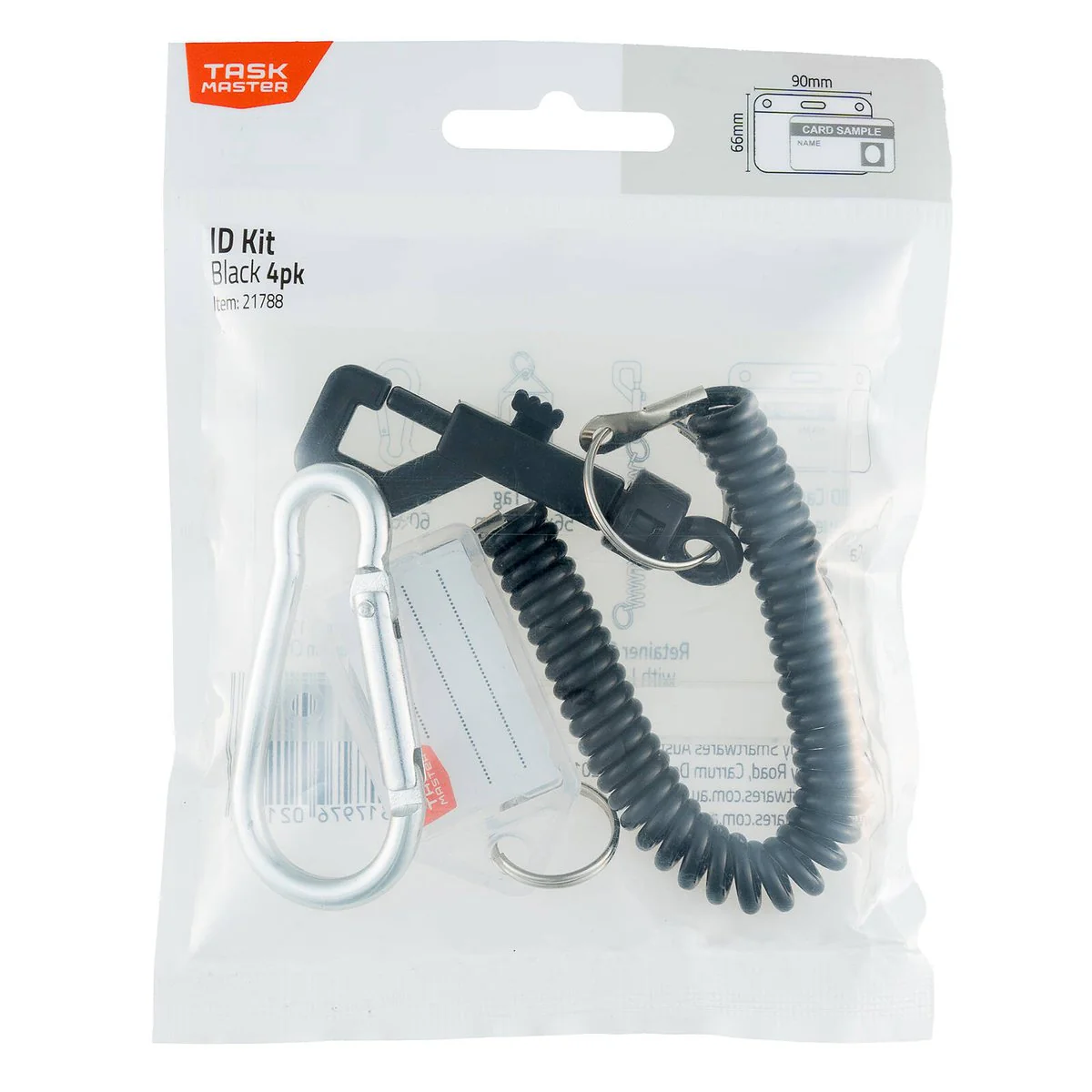 Taskmaster Black ID Kit - 4 Pieces - 90x66mm ID Holder - Lightweight - Image 2