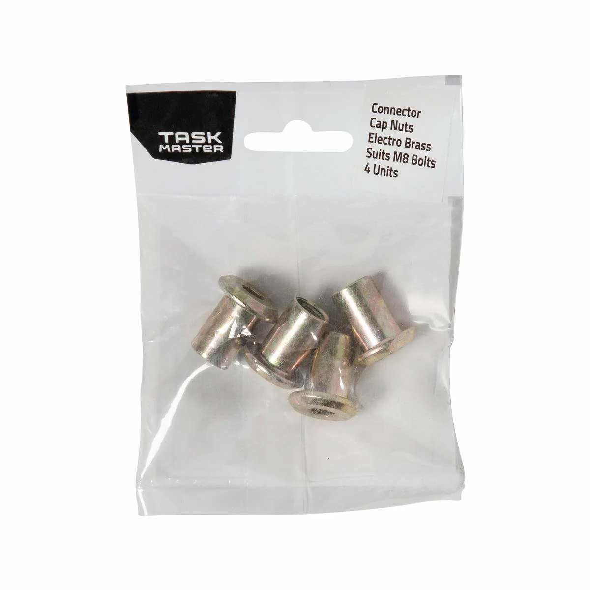 Taskmaster M8 Brass Cap Nuts 4 Pack - 8mm x 17mm - Heavy-Duty