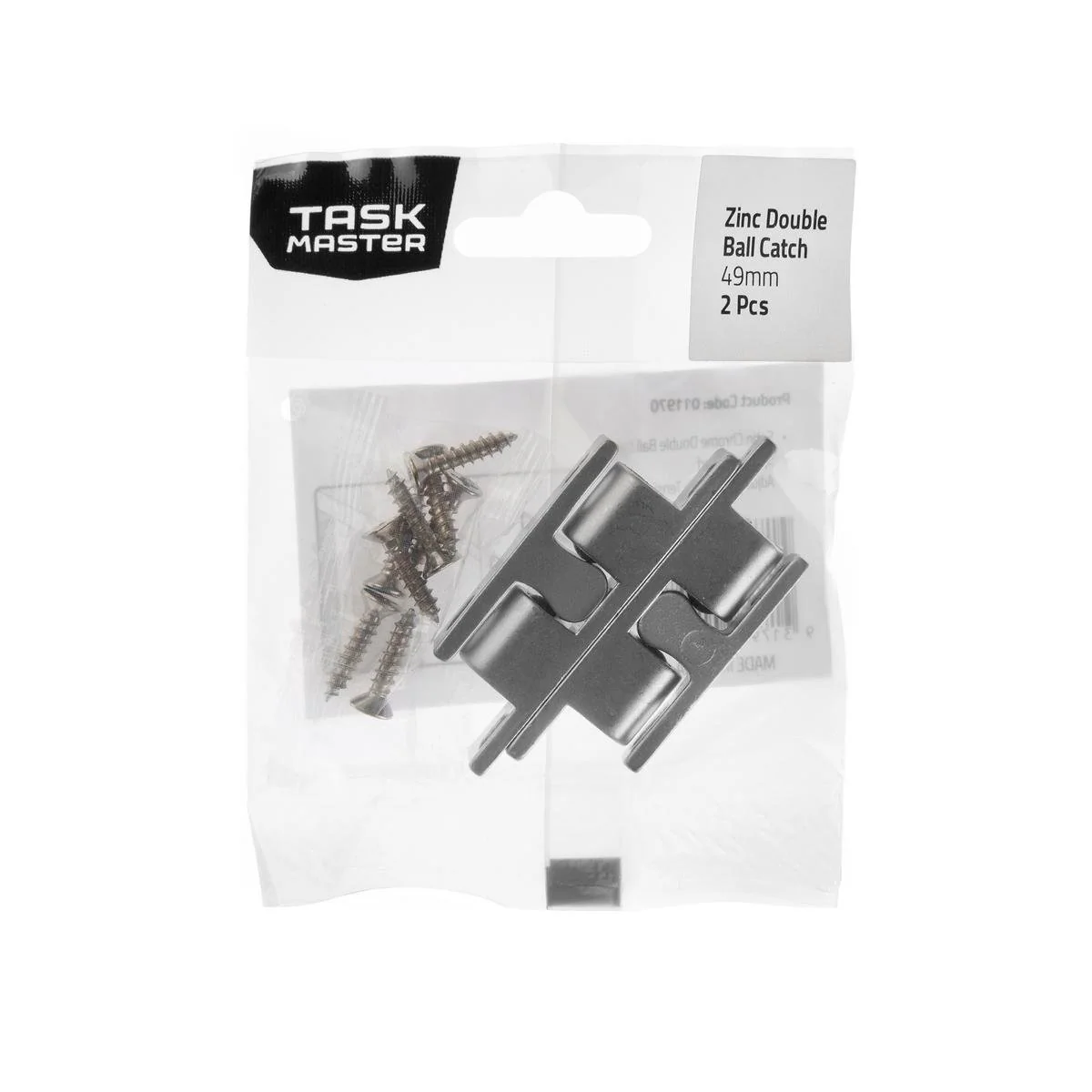 Taskmaster Double Ball Catch - 49mm - Zinc - 2 Pack - Durable Construction