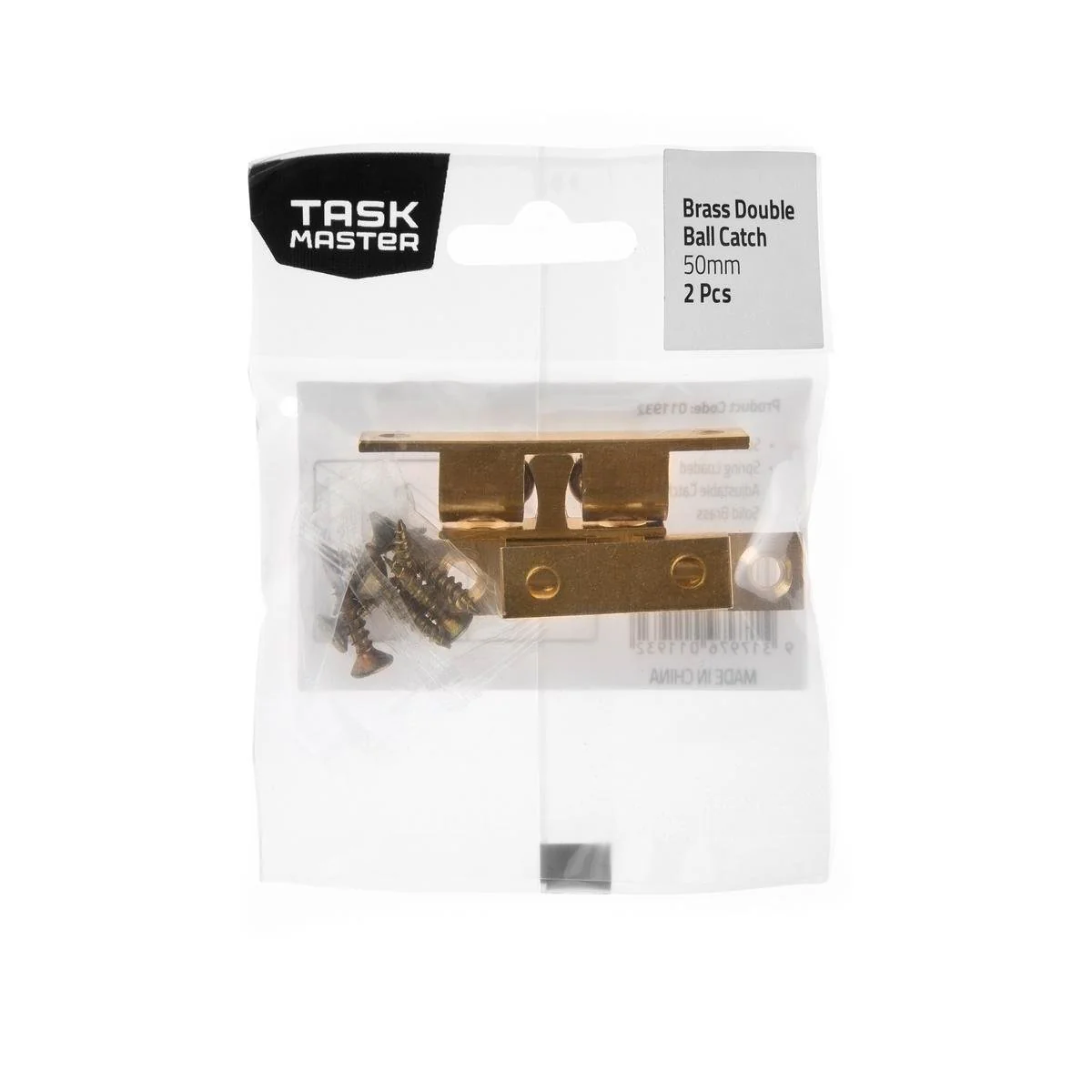Taskmaster Double Ball Catch - 50mm - Solid Brass - 2 Pack