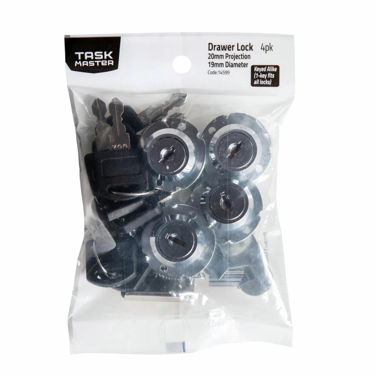 Taskmaster Drawer Lock Keyed Alike 19mm x 20mm - Steel - 1 Pack