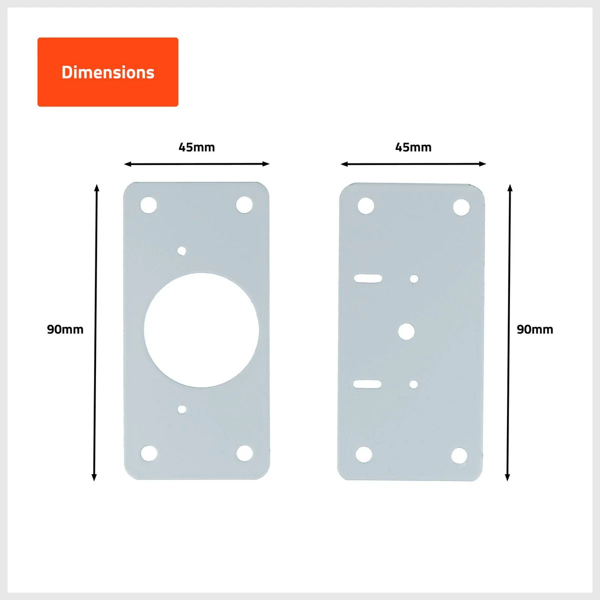 Taskmaster Hinge Repair Plate 2 Pack - 90 x 45mm - White - Easy Installation - Image 3