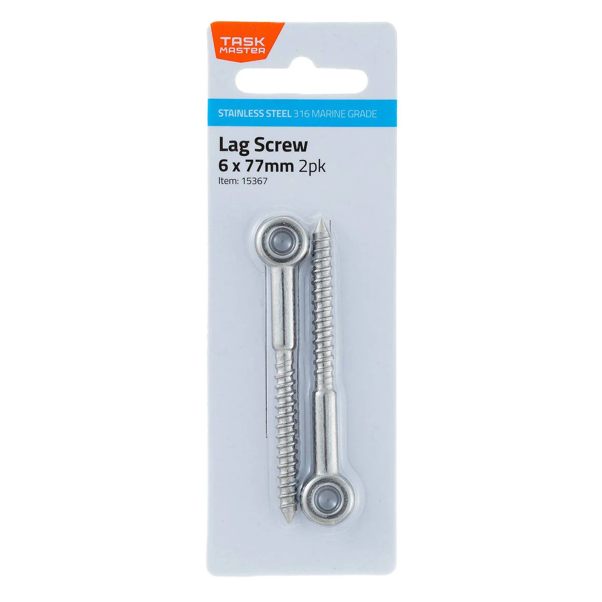 Taskmaster Lag Screw - 6mm - 316 Stainless Steel - Marine Grade