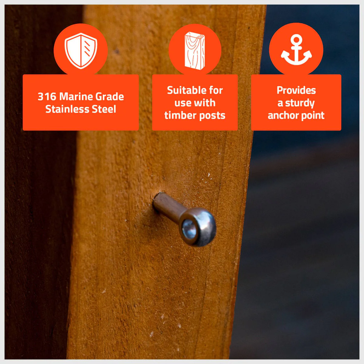 Taskmaster Lag Screw - 8mm - 316 Stainless Steel - Marine Grade - Image 3
