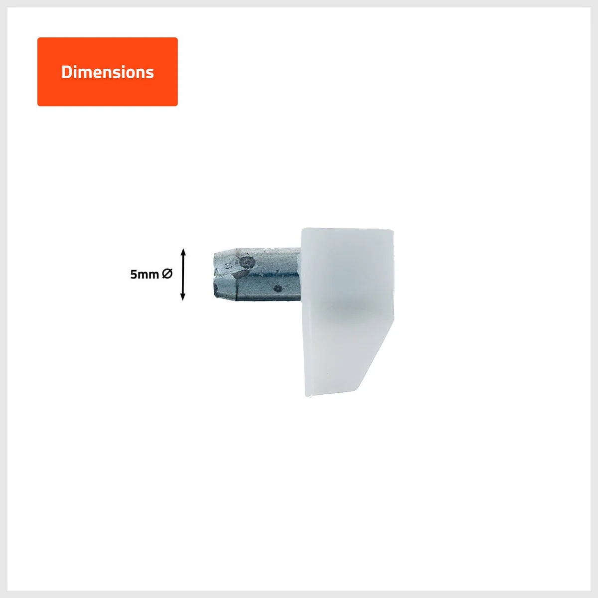 Taskmaster Plastic Shelf Support - 5mm - White - 20 Pack - Image 2