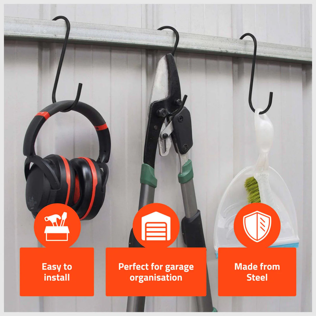 Taskmaster S Hook - 150 x 45 x 30mm - Steel - Garage Storage - Image 3