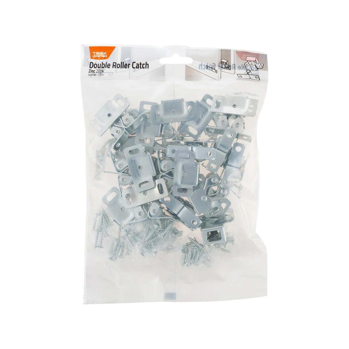 Taskmaster Zinc Double Roller Catch - Pack 20 - Zinc - Cabinet Use