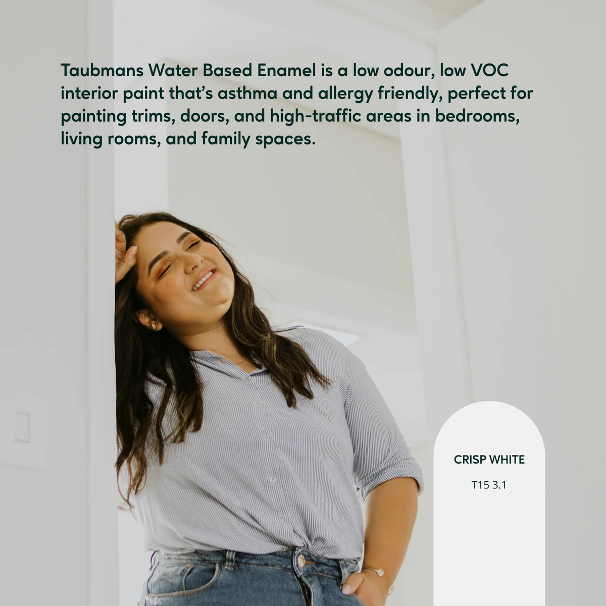Taubmans 2L White Gloss Water Based Enamel Paint - Durable Finish - Low Odour - Image 3