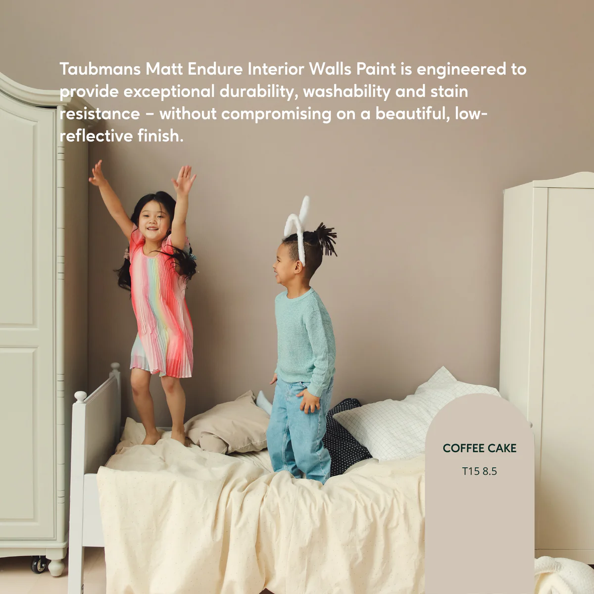 Taubmans 2L White Matt Endure Interior Walls Paint - 2L - Water Based - Stain Resistant - Image 4
