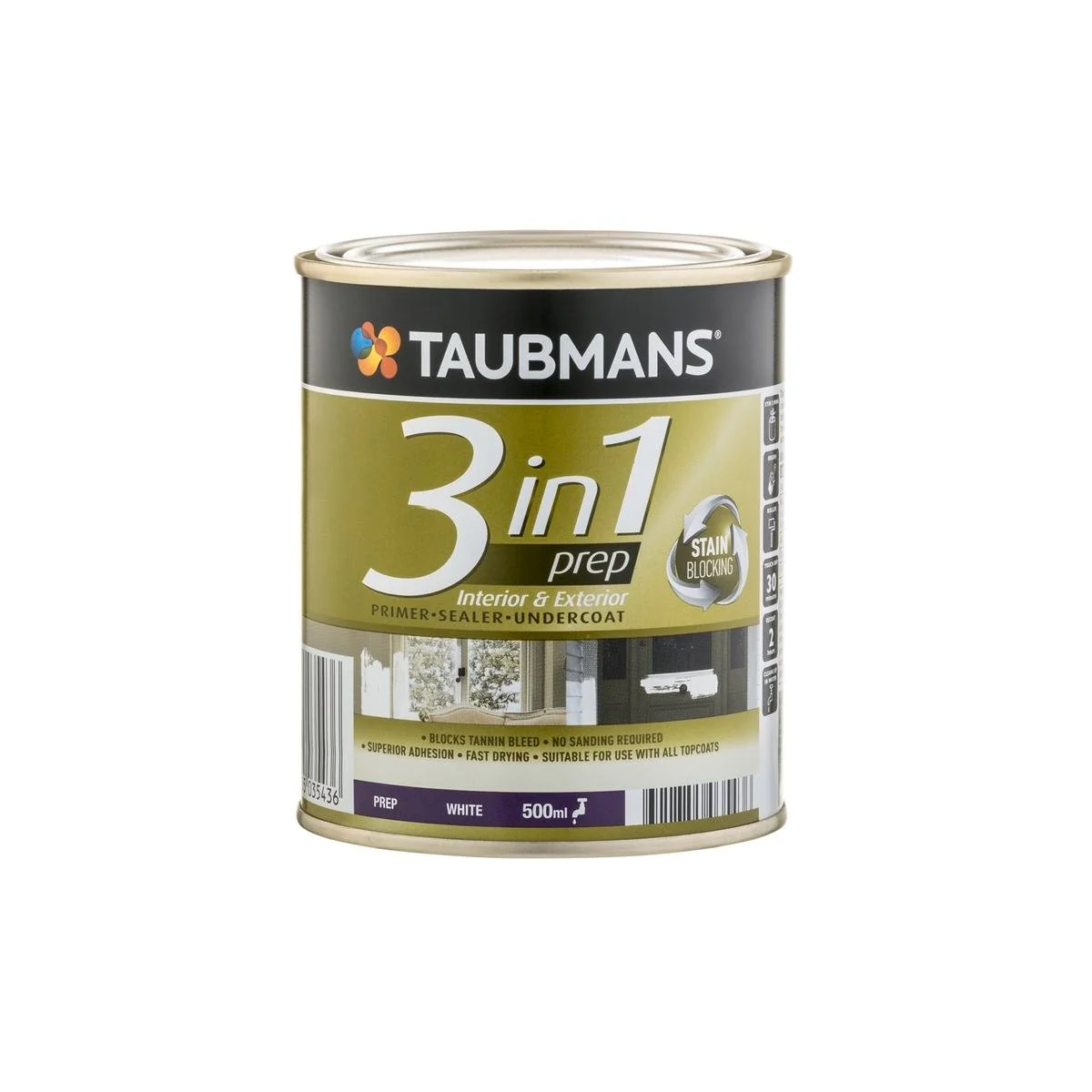 Taubmans 3 in 1 Primer Undercoat Sealer Paint 500ml - White - Fast Drying