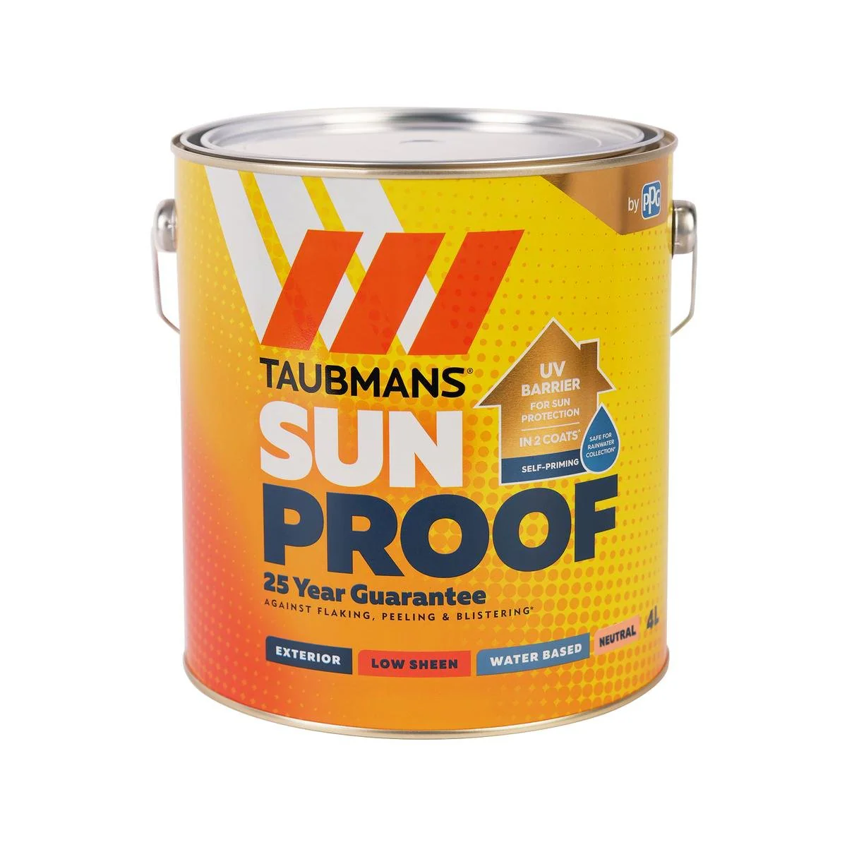 Taubmans 4L Neutral Low Sheen Exterior Paint - UV Protection - Fast Drying