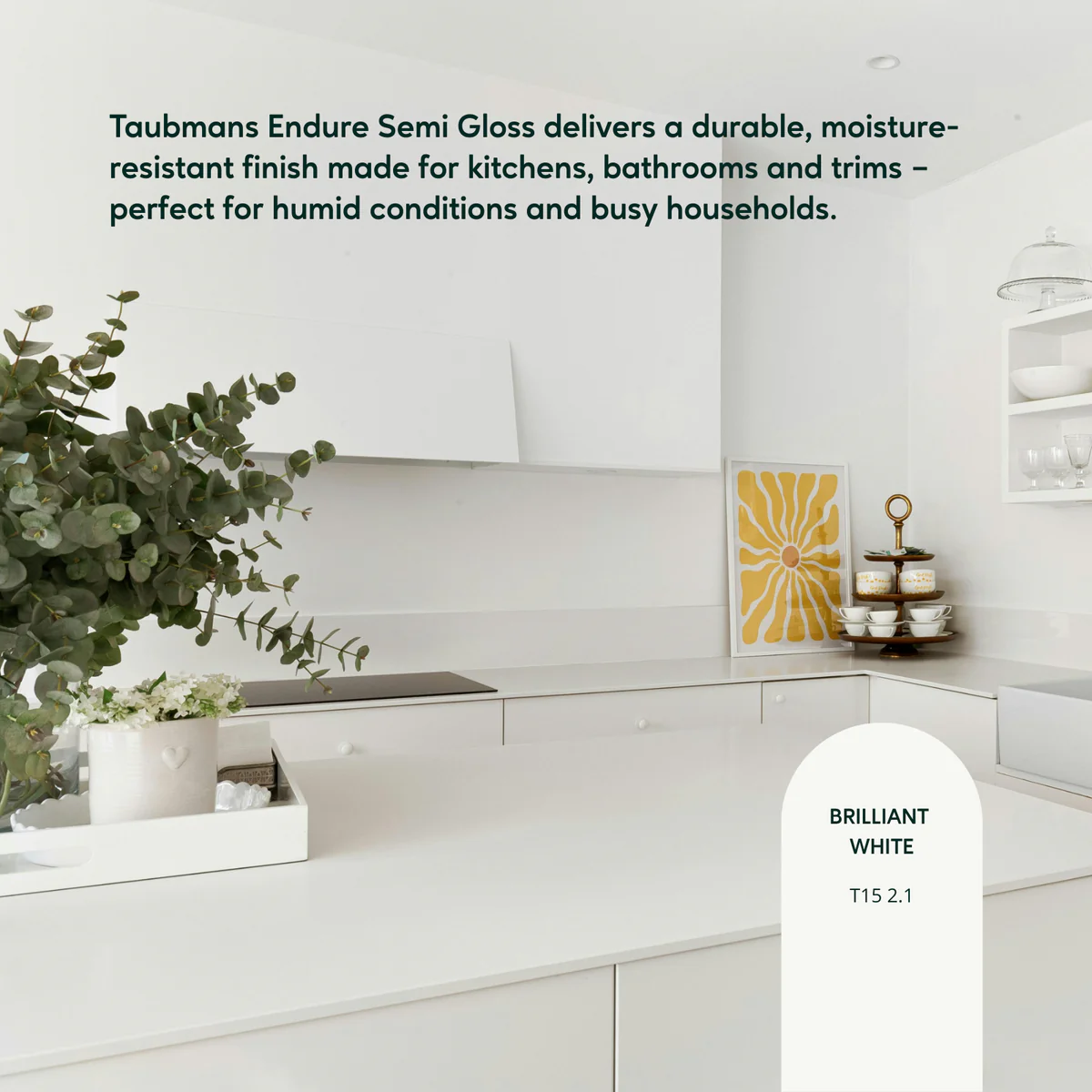 Taubmans 4L White Semi Gloss Endure Interior Walls Paint - Durable - Stain Resistant - 4L - Image 3