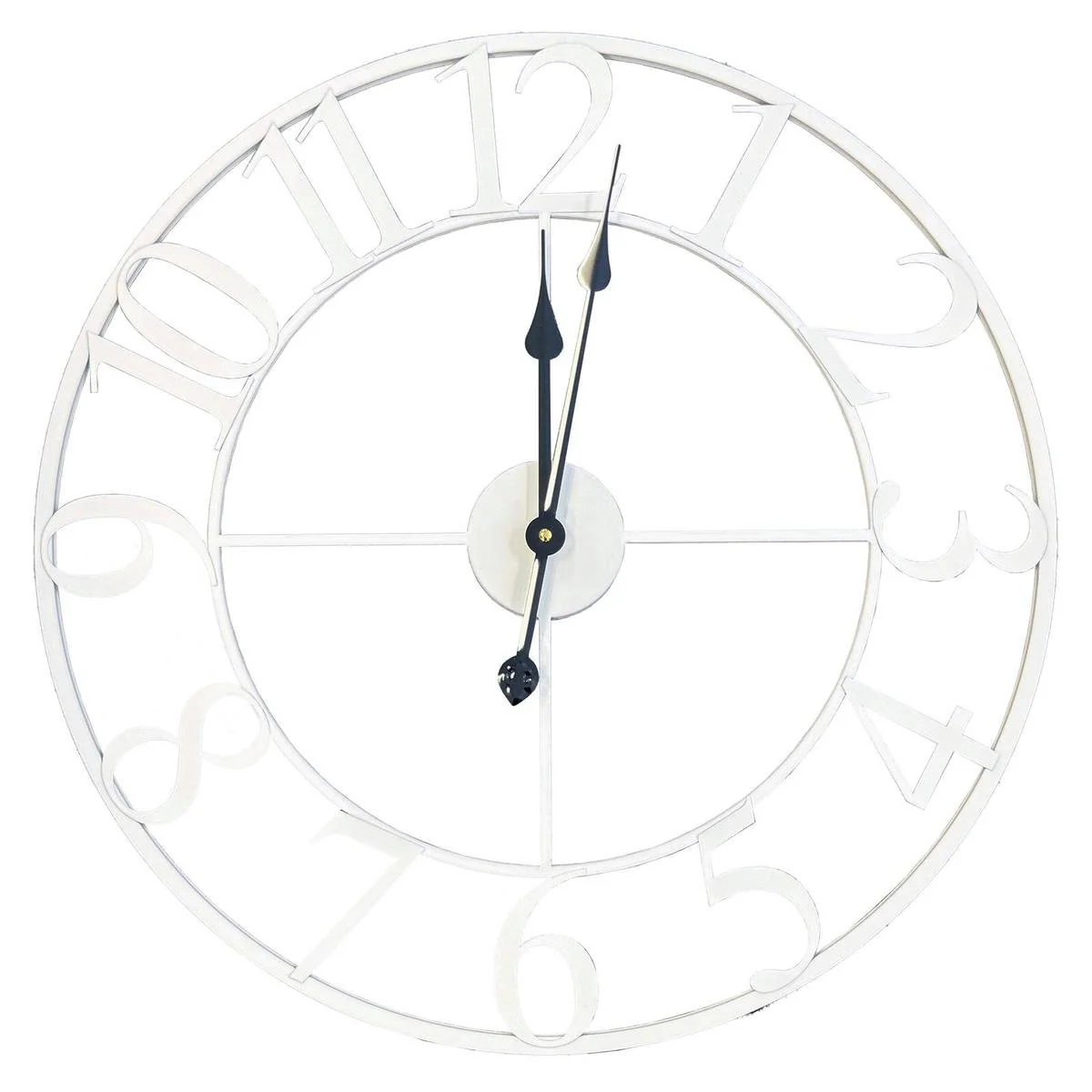 Tempus 60cm Metal Wall Clock - Classic White - Indoor/Outdoor Use - Quartz Movement