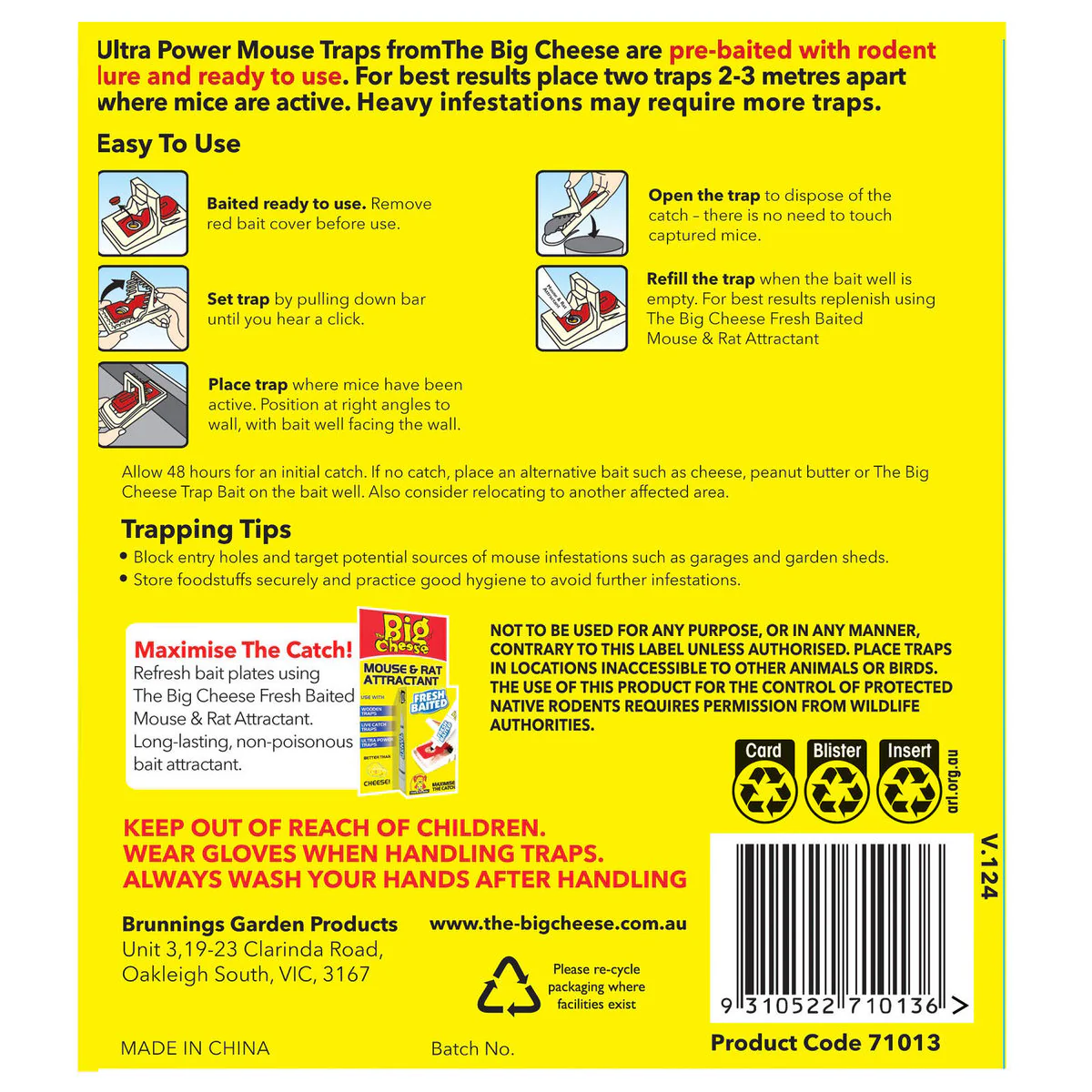 The Big Cheese Ultra Power Mouse Trap - 2 Pack - Plastic - Reusable - Image 2