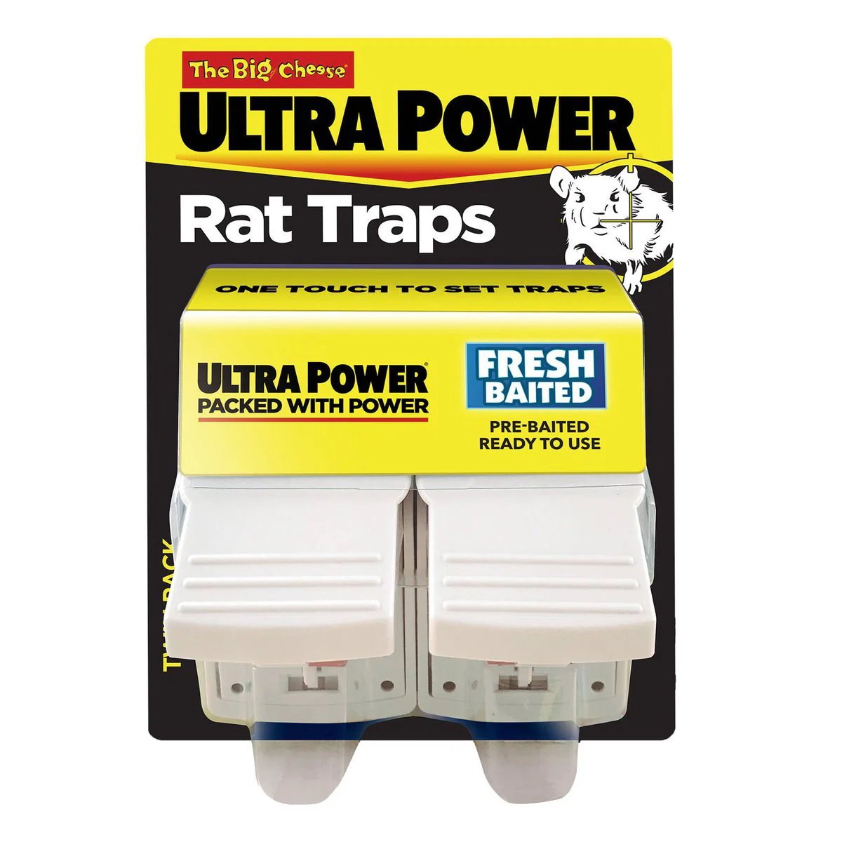 The Big Cheese Ultra Power Rat Trap - 2 Pack - Cardboard - Reusable