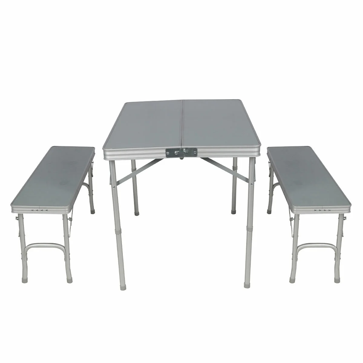 Timber Ridge Folding Table & Bench Combo Aluminium 90cm Portable - Image 2