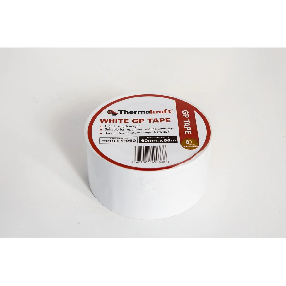 Thermakraft General Purpose Tape - 60mm x 66m - Acrylic Adhesive - High Bonding - Image 2