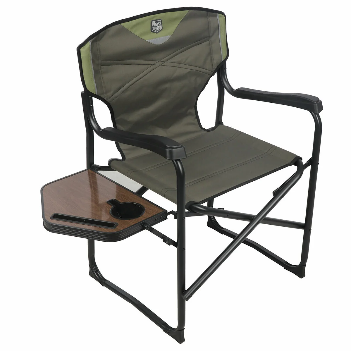 Timber Ridge Portable Director Chair with Side Table 2 Pack Sage Green - Image 2