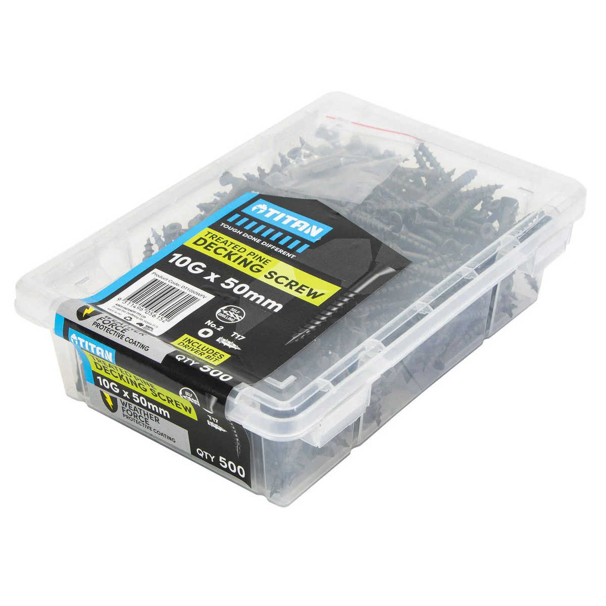 Titan 10g x 50mm Treated Pine Decking Screw Pack of 500 - Weather Resistant - Image 2
