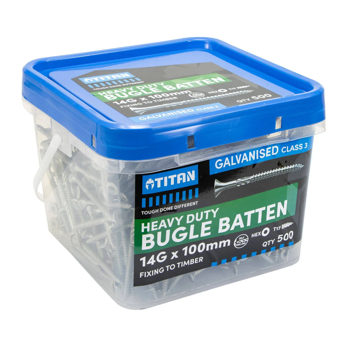 Titan 14g Gal Bugle Batten Screw - 100mm - 500 Pack - Heavy-Duty Fastener - Image 2