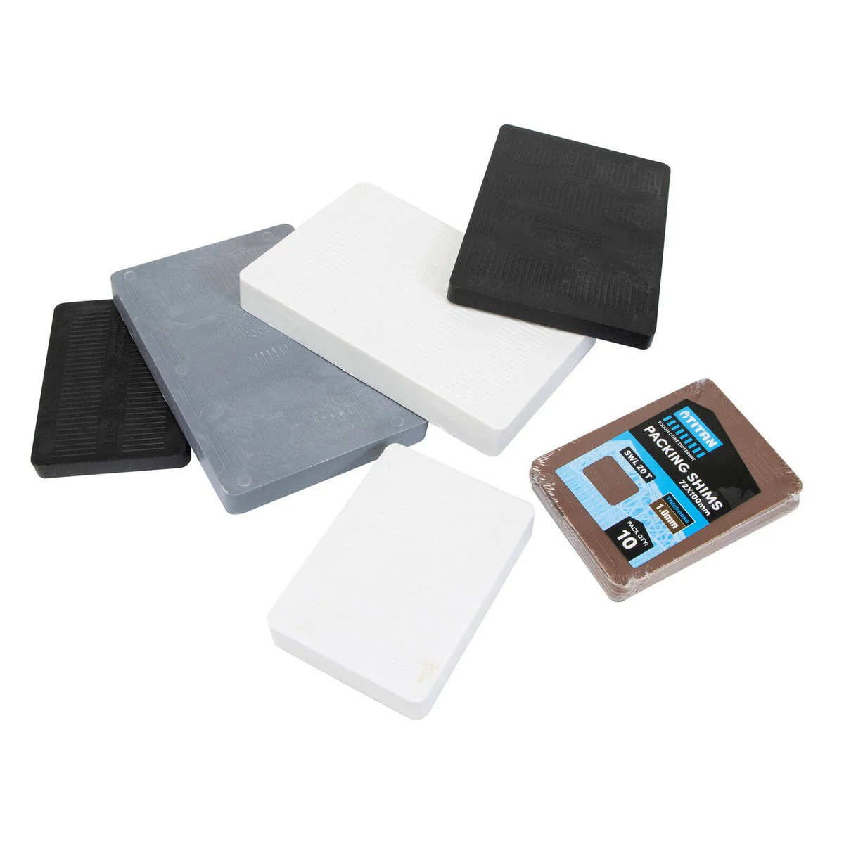 Titan 4 Piece Blue Shim Packing - 2 x 150 x 100 mm - Heavy-Duty, No-Slip - Image 3