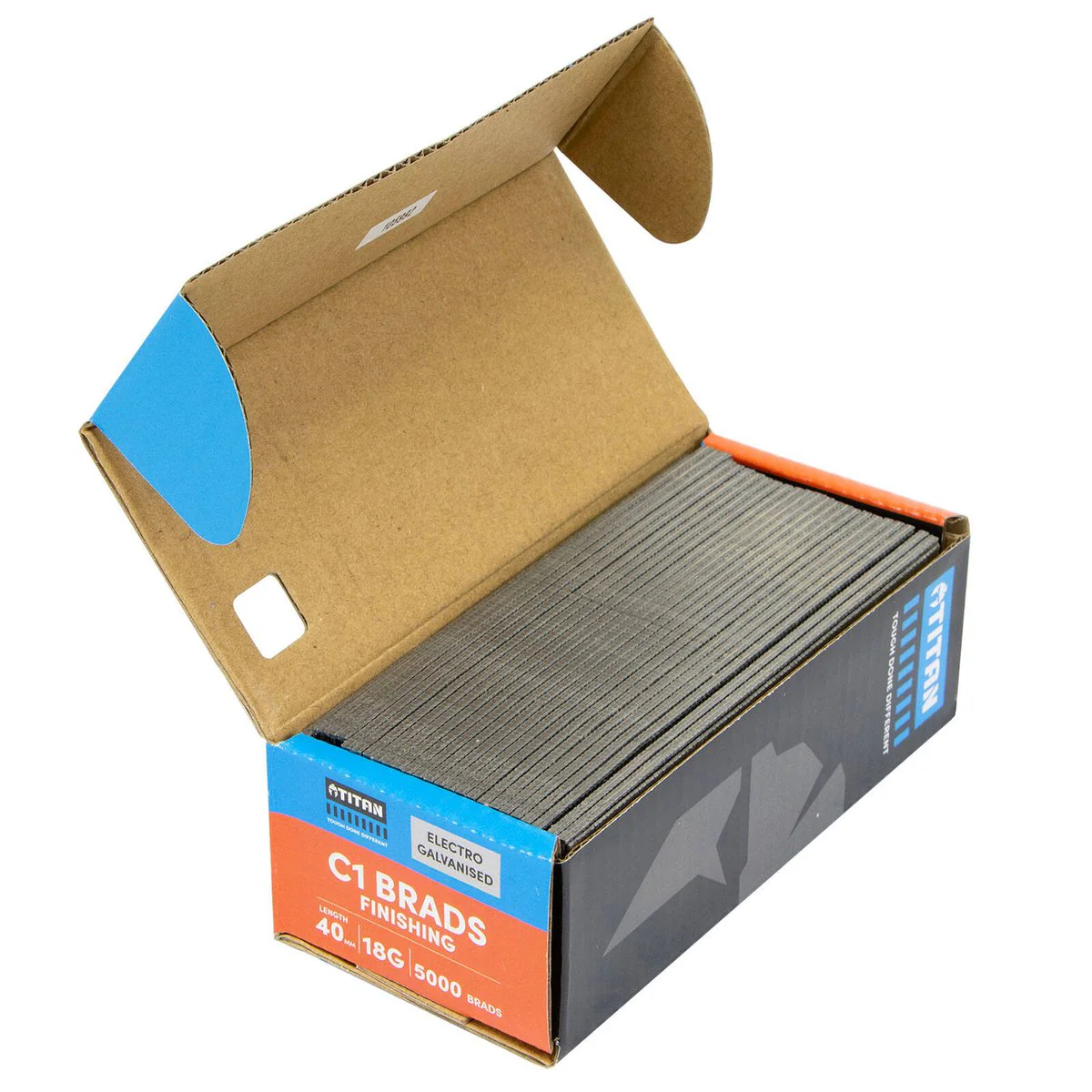 Titan 40mm Electro Galvanised Straight Collated Nail C1 Brads Pack 5000 - 1.25mm Diameter - Durable Fastening Solutions - Image 3