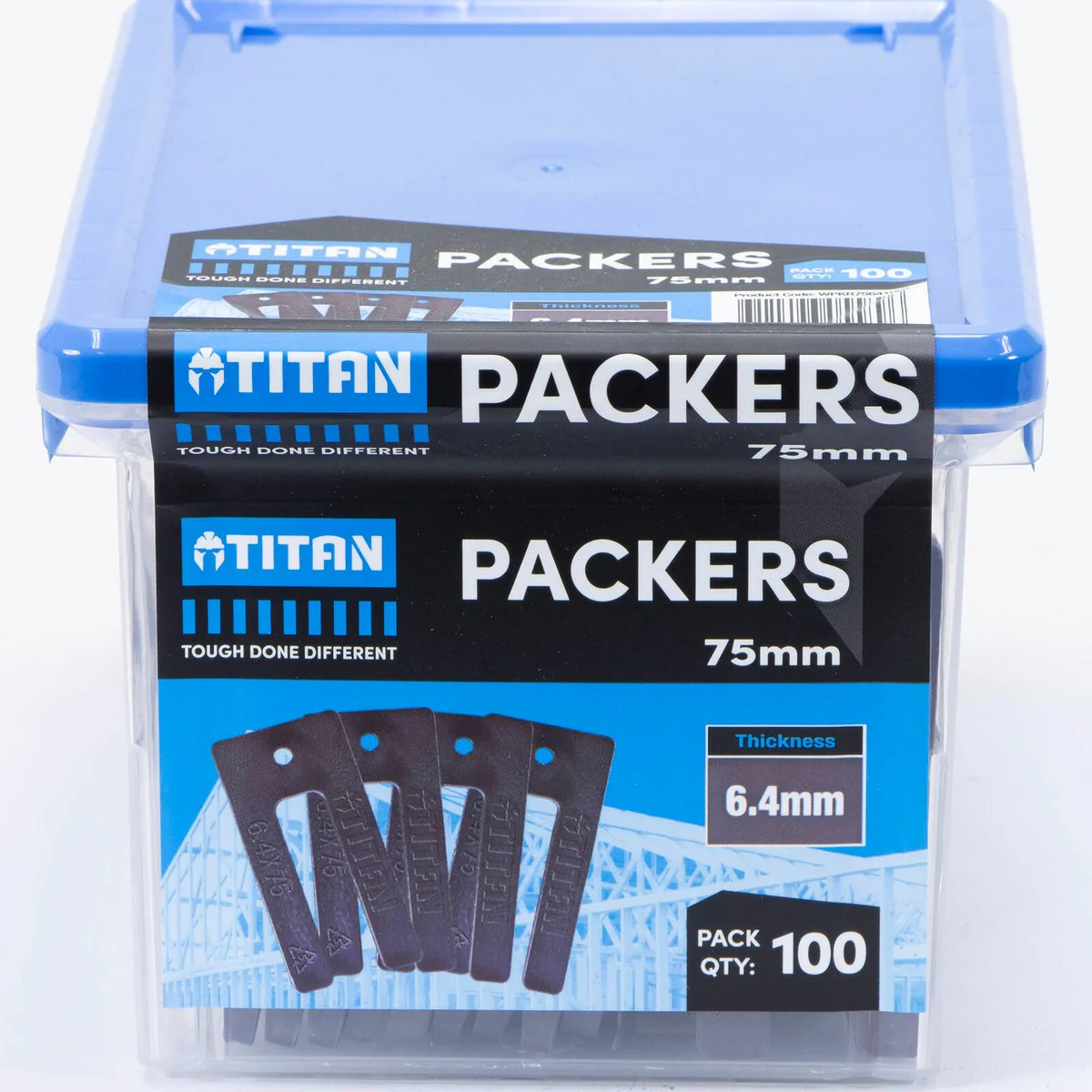 Titan 6 Window Packers - 100 Piece - 4 x 75mm - Grey - Durable & UV Stable