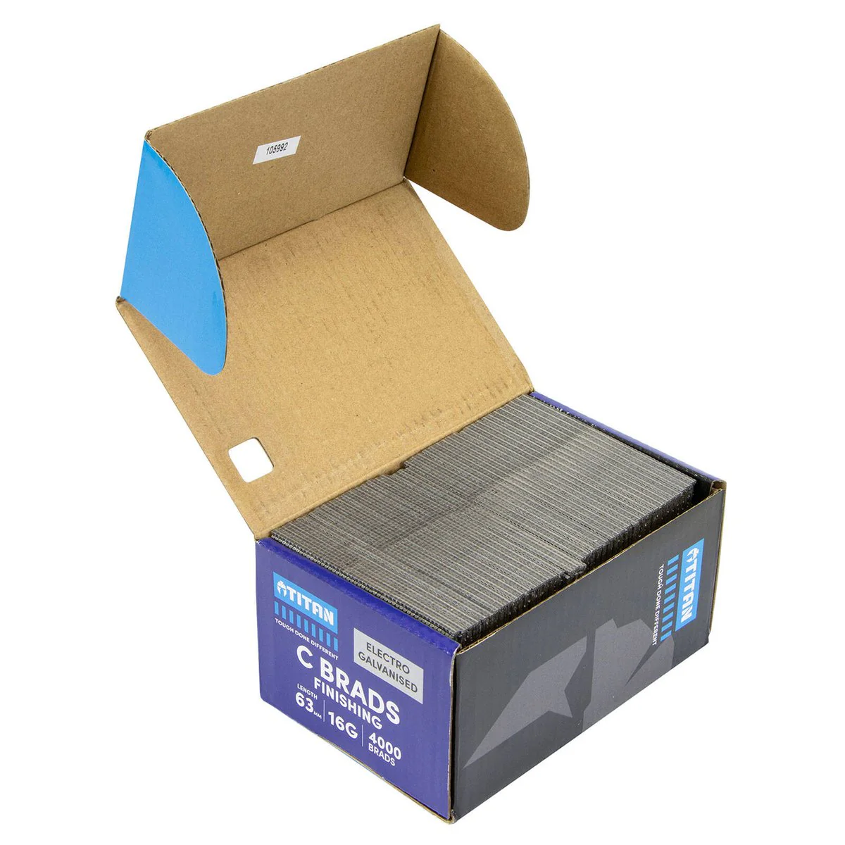 Titan 63mm Electro Galvanised Straight Collated Nail C Brads Pack 4000 - 16 Gauge - Durable - Chisel Point Design - Image 4