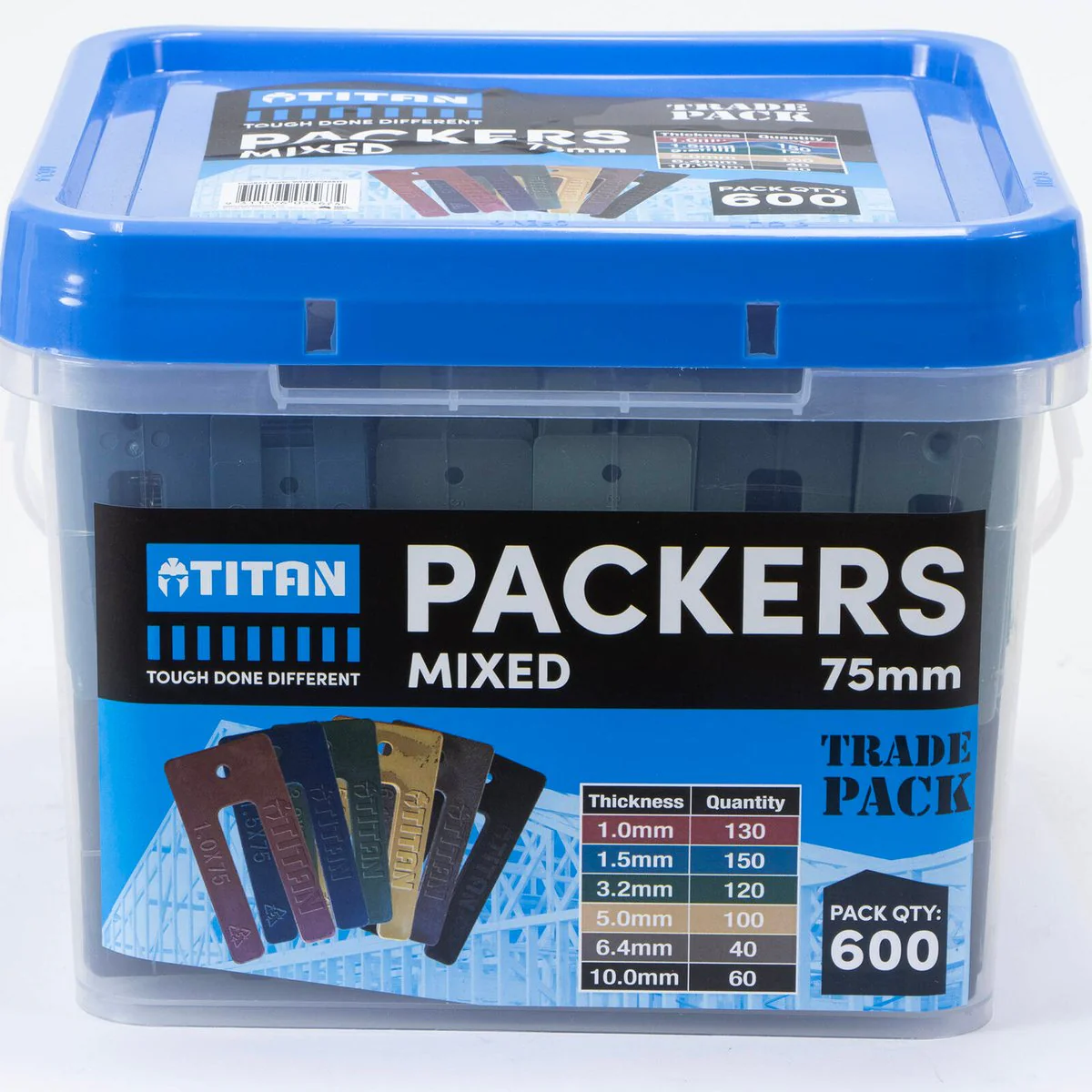 Titan 75mm Mixed Window Packers - 600 Piece - Durable Plastic - Leveling Solution